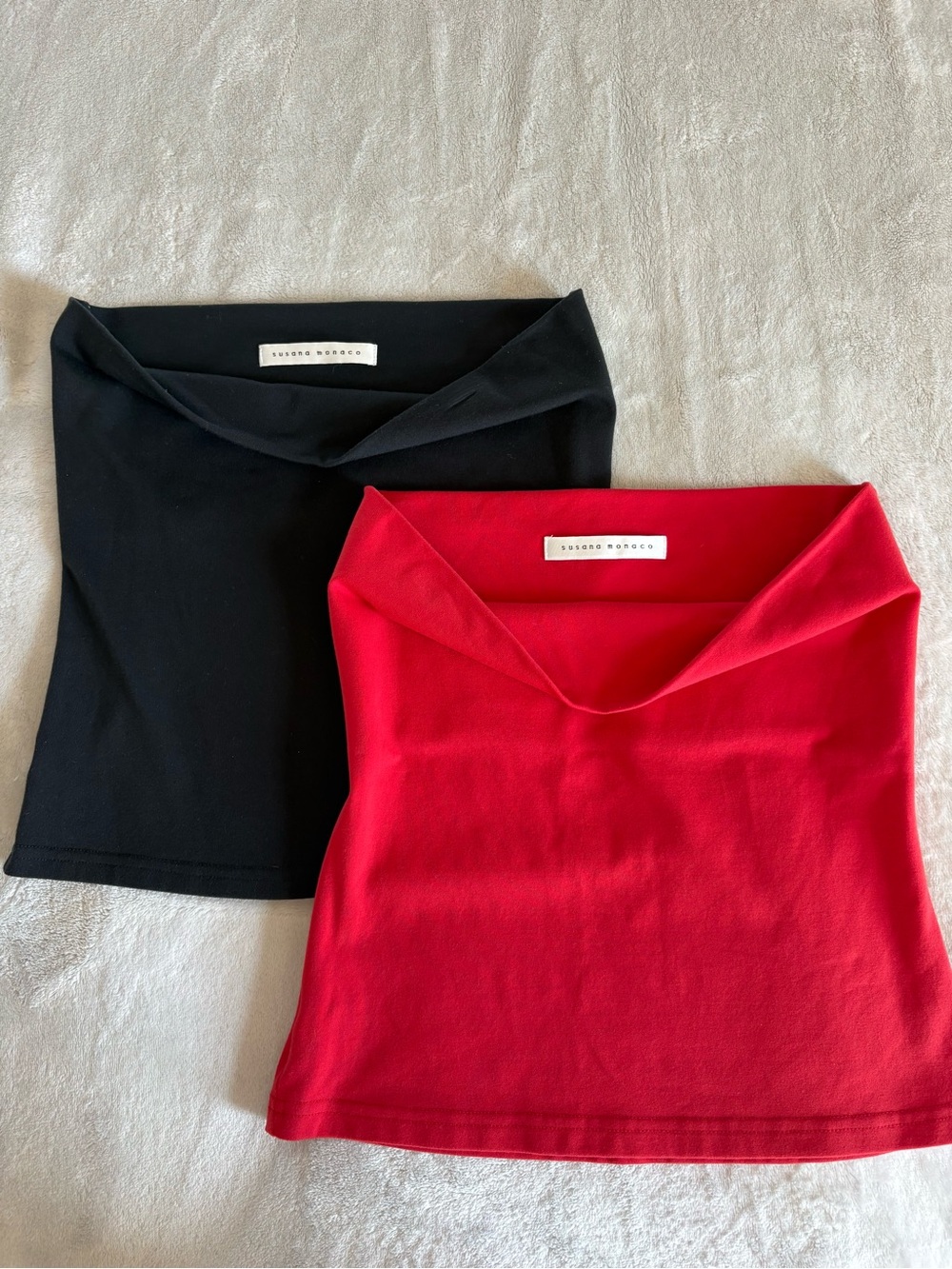 Susana Monaco Essential Tube Tops Bundle Black & Red Size Small Made in USA